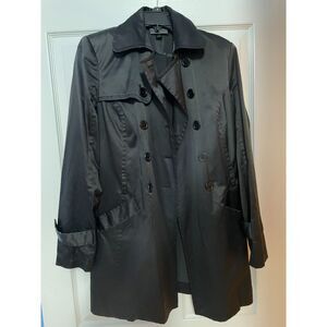 IZ Byer California Womens Black Button Up Overcoat Jacket Coat - Size M